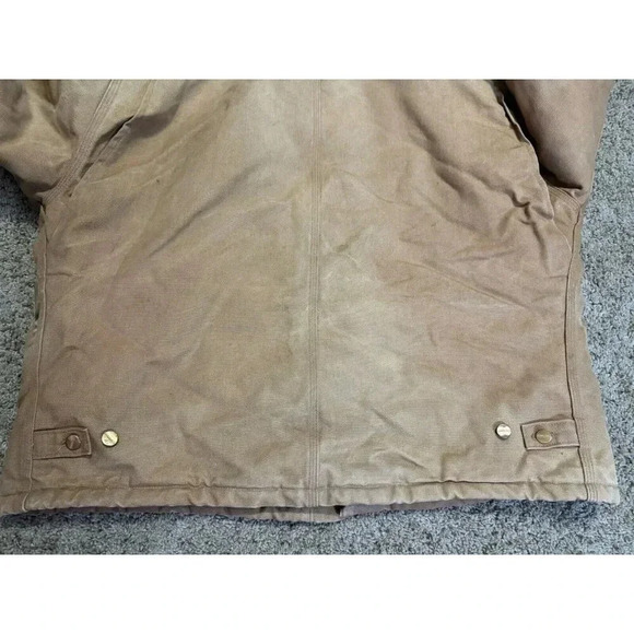 VTG CARHARTT Men’s Duck Jacket Brown Chore Barn Work Rugged Quilt Lined 54 Tall - Picture 6 of 13